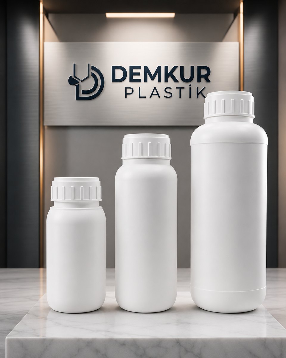 Demkur Plastik farklı hacimlerde HDPE şişe ürün grubu